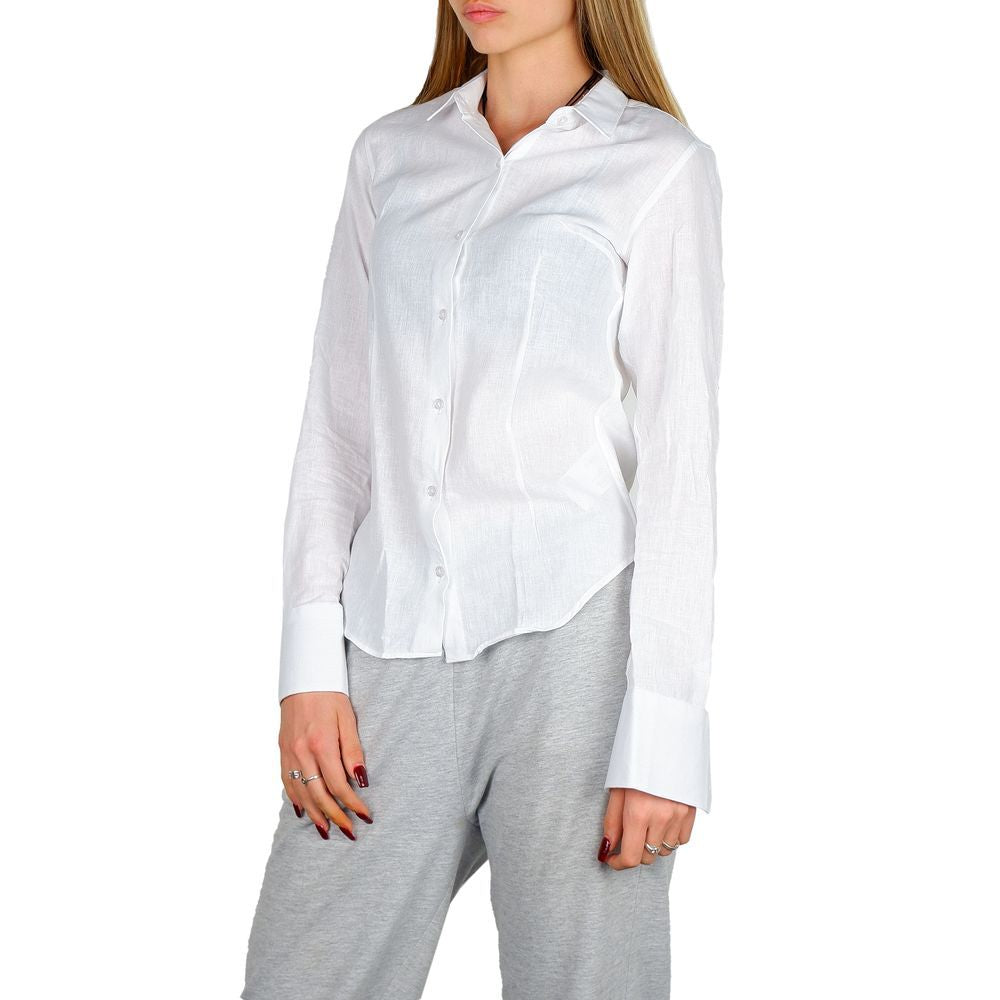 Made in Italy White Cotton Dress Shirt