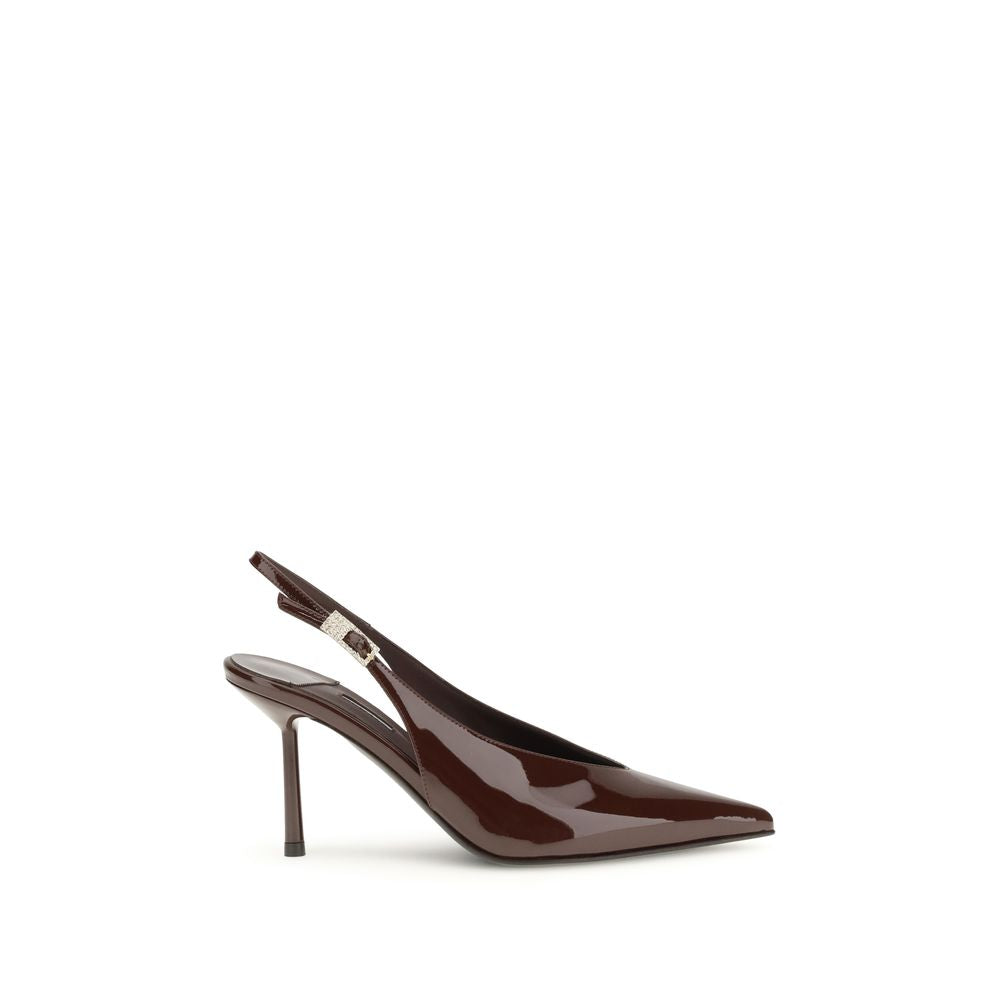 LE SILLA Brown Calf Leather Bos Taurus High Heel Pumps
