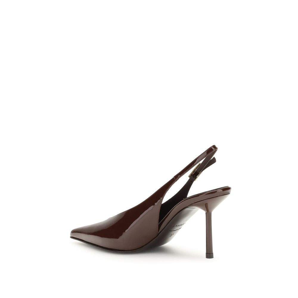 LE SILLA Brown Calf Leather Bos Taurus High Heel Pumps