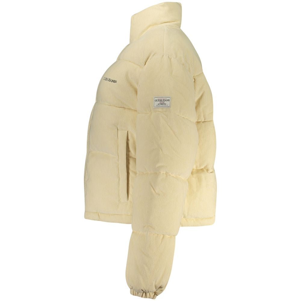 Guess Jeans Beige Polyester Women's Jacket Guess Jeans