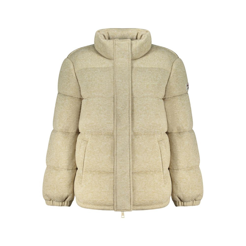 Guess Jeans Beige Polyester Women's Jacket Guess Jeans