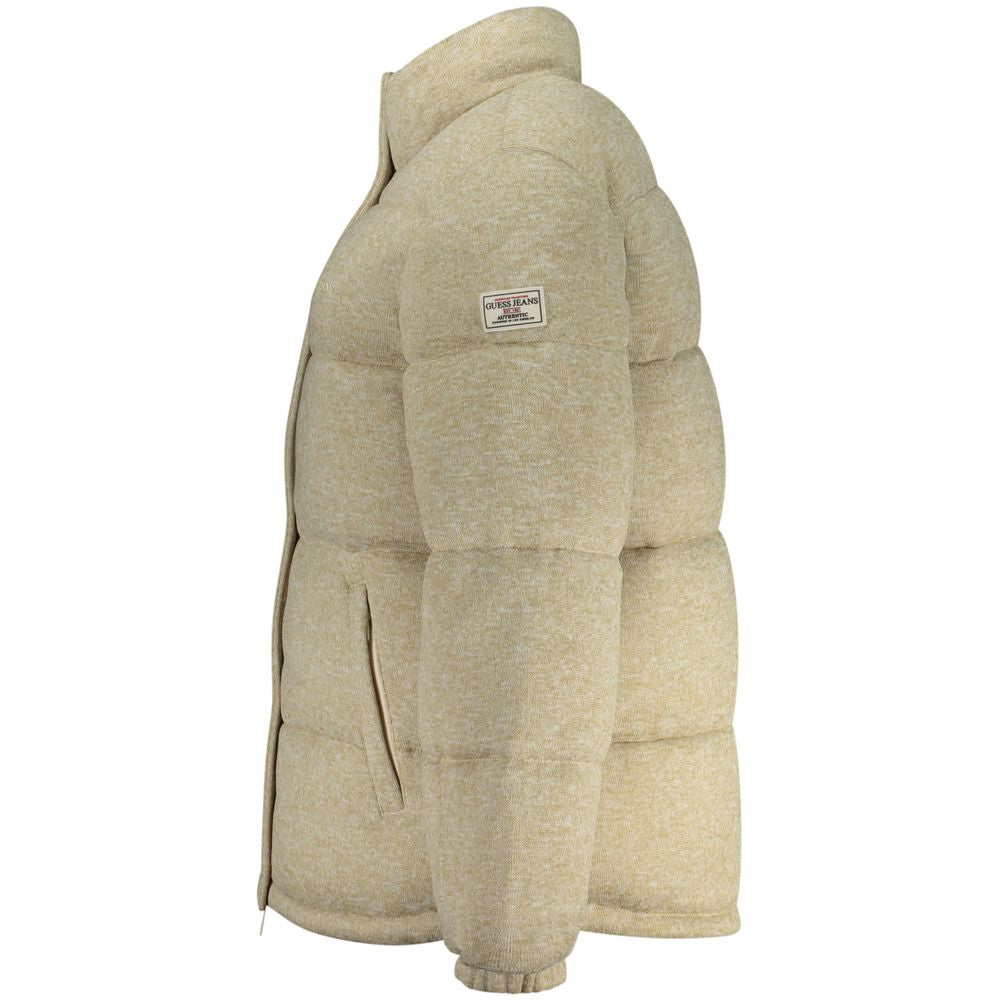Guess Jeans Beige Polyester Women's Jacket Guess Jeans