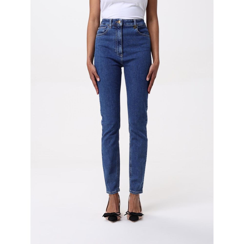Elisabetta Franchi Blue Denim High-Waisted Jean