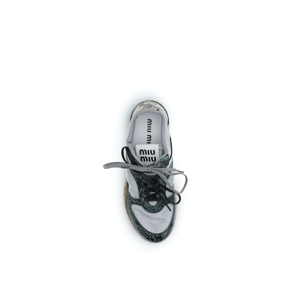 Miu Miu Gray Recycled Polyester Athletic Sneakers