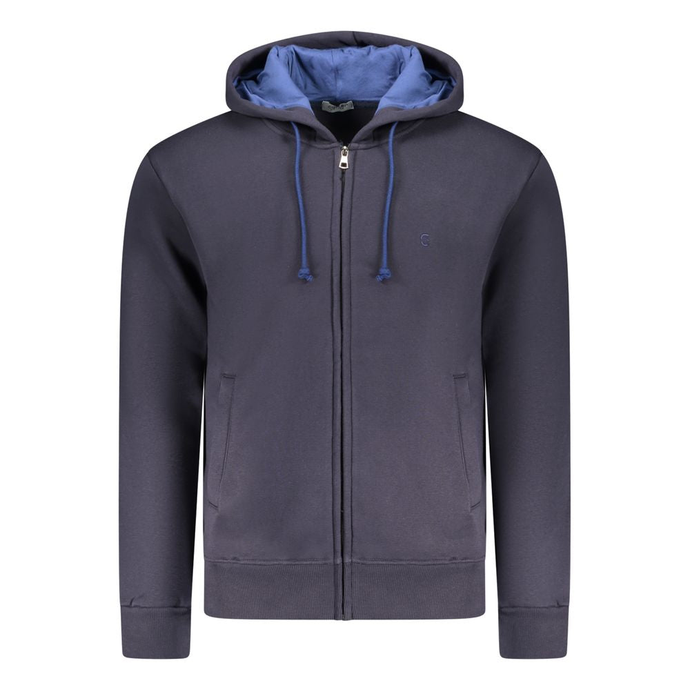 Coveri Moving Blue Cotton Men's Hooded Sweatshirt Coveri Moving