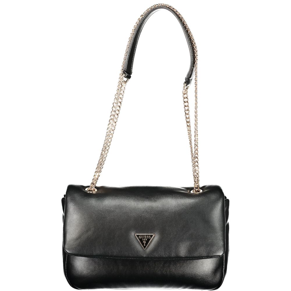 Guess Jeans Nero Poliuretano Women Handbag Guess Jeans