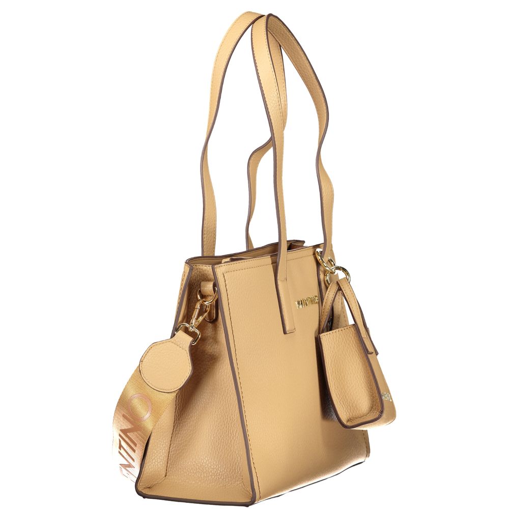 Mario Valentino Beige Polyurethane Women's Bag with Shoulder Handles