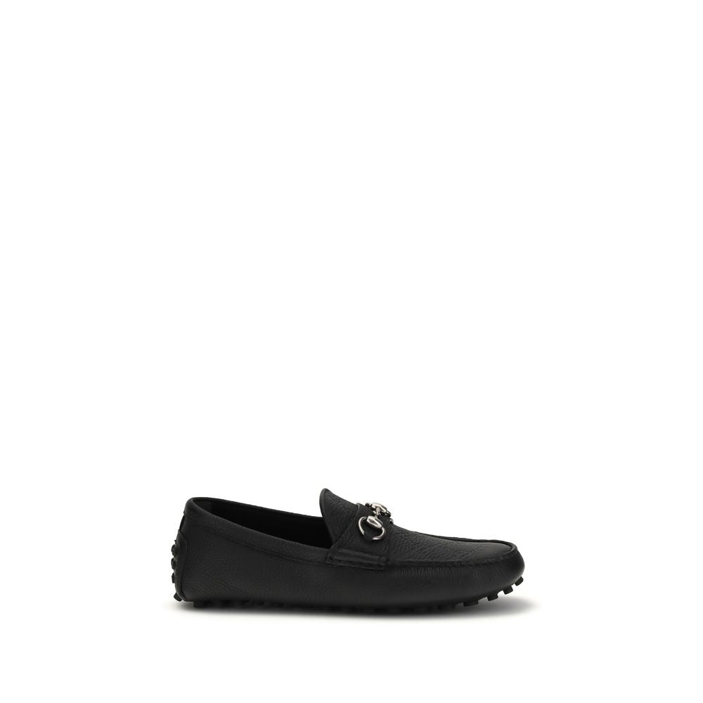 Gucci Black Calf Leather Bos Taurus Slip-On Loafers Gucci