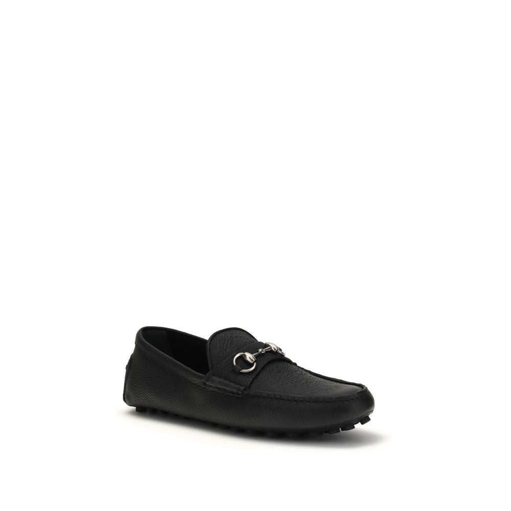 Gucci Black Calf Leather Bos Taurus Slip-On Loafers Gucci