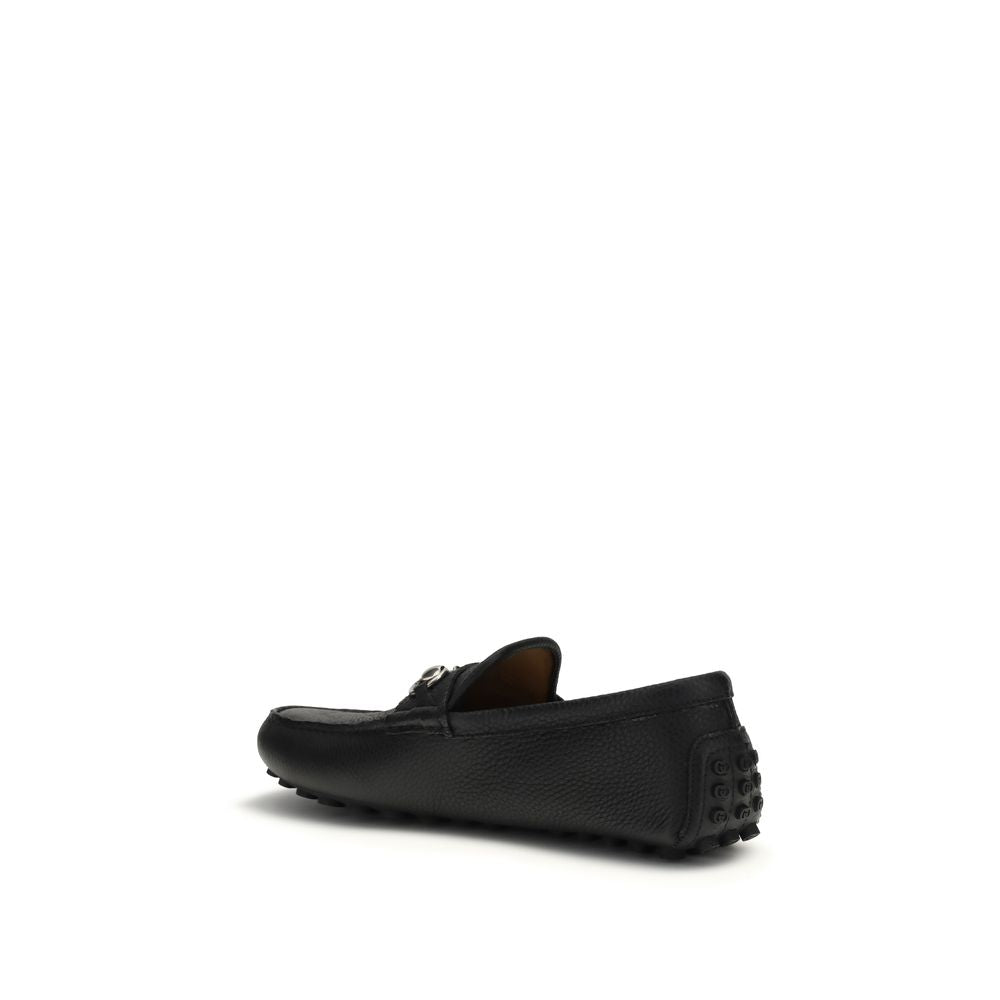 Gucci Black Calf Leather Bos Taurus Slip-On Loafers Gucci