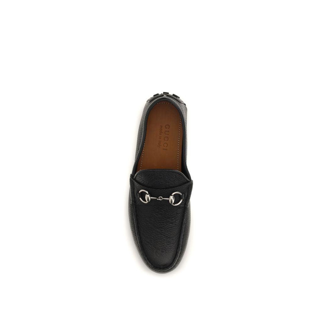 Gucci Black Calf Leather Bos Taurus Slip-On Loafers Gucci
