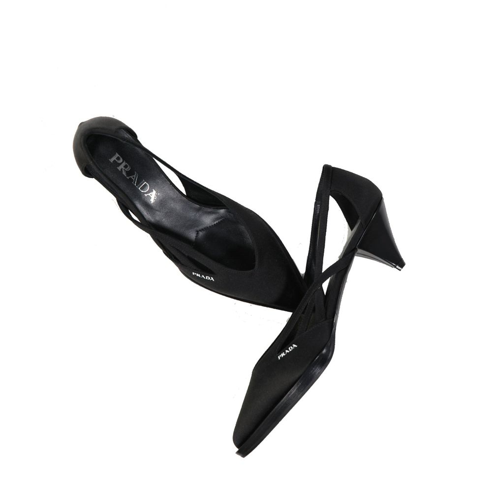 Prada Black Silk High Heel Pumps