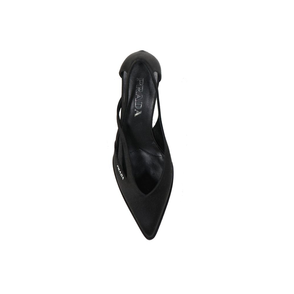 Prada Black Silk High Heel Pumps