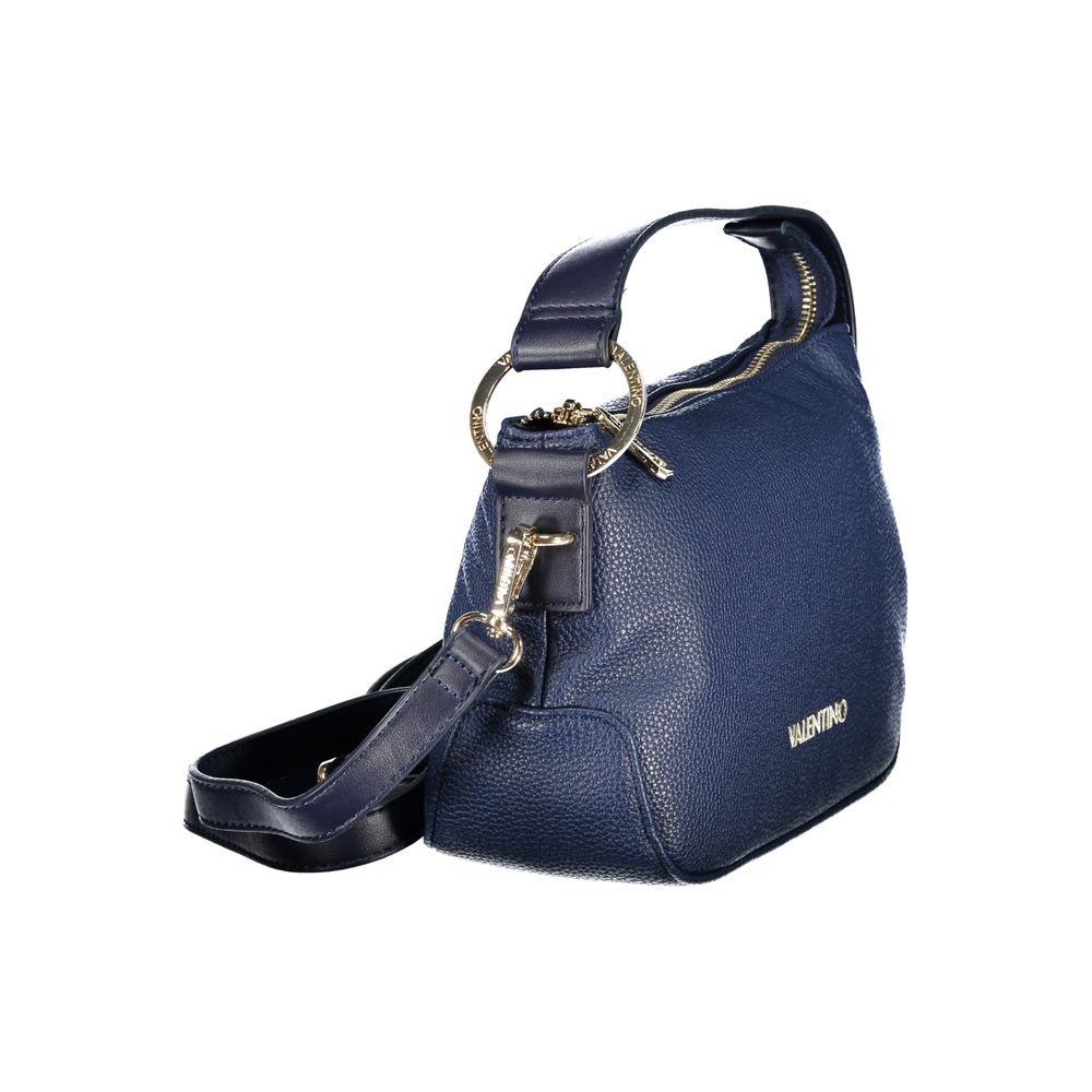 Mario Valentino Blue Polyurethane Women's Bag with Adjustable Strap and Pocket