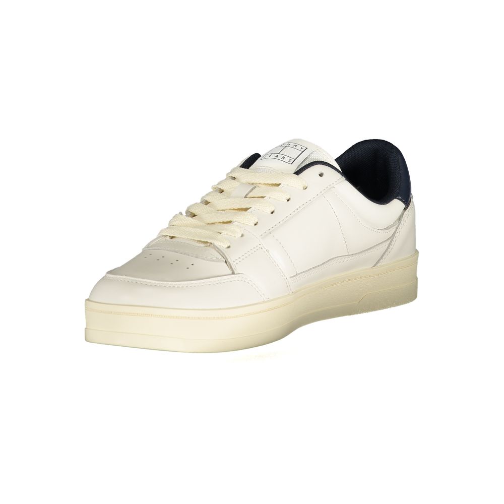 Tommy Hilfiger White Leather Men Sneaker Tommy Hilfiger