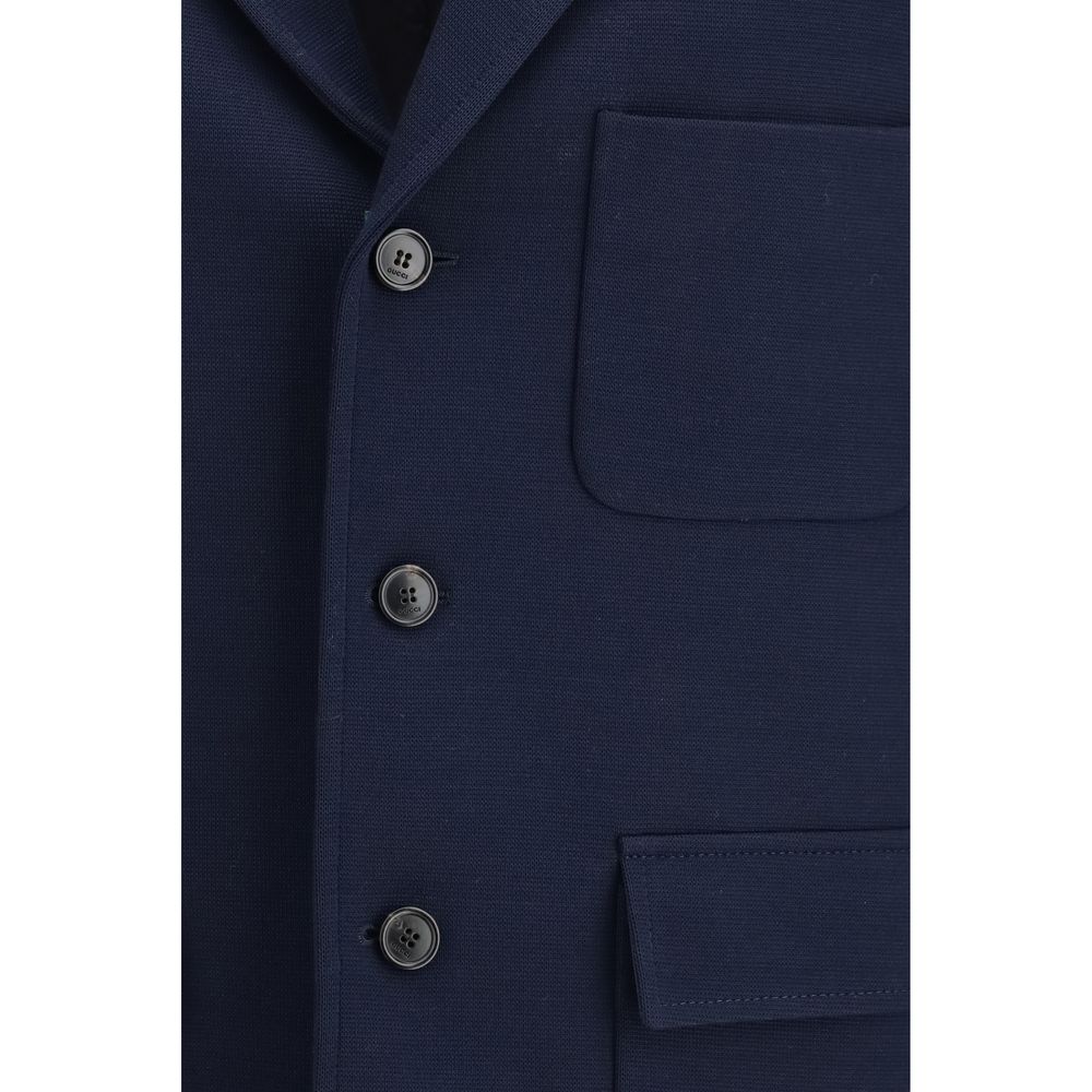Gucci Blue Cotton Full-Length Jacket