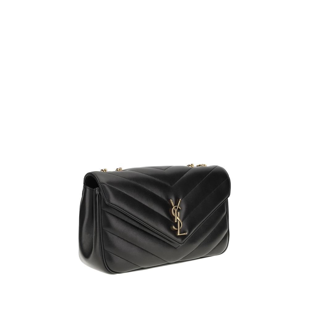 Saint Laurent Black Lamb Ovis Aries Aries Shoulder Bag