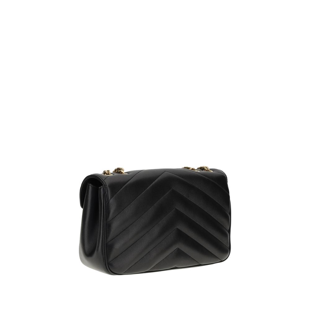Saint Laurent Black Lamb Ovis Aries Aries Shoulder Bag