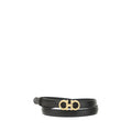 Ferragamo Brown Calf Leather Bos Taurus Thin Belt