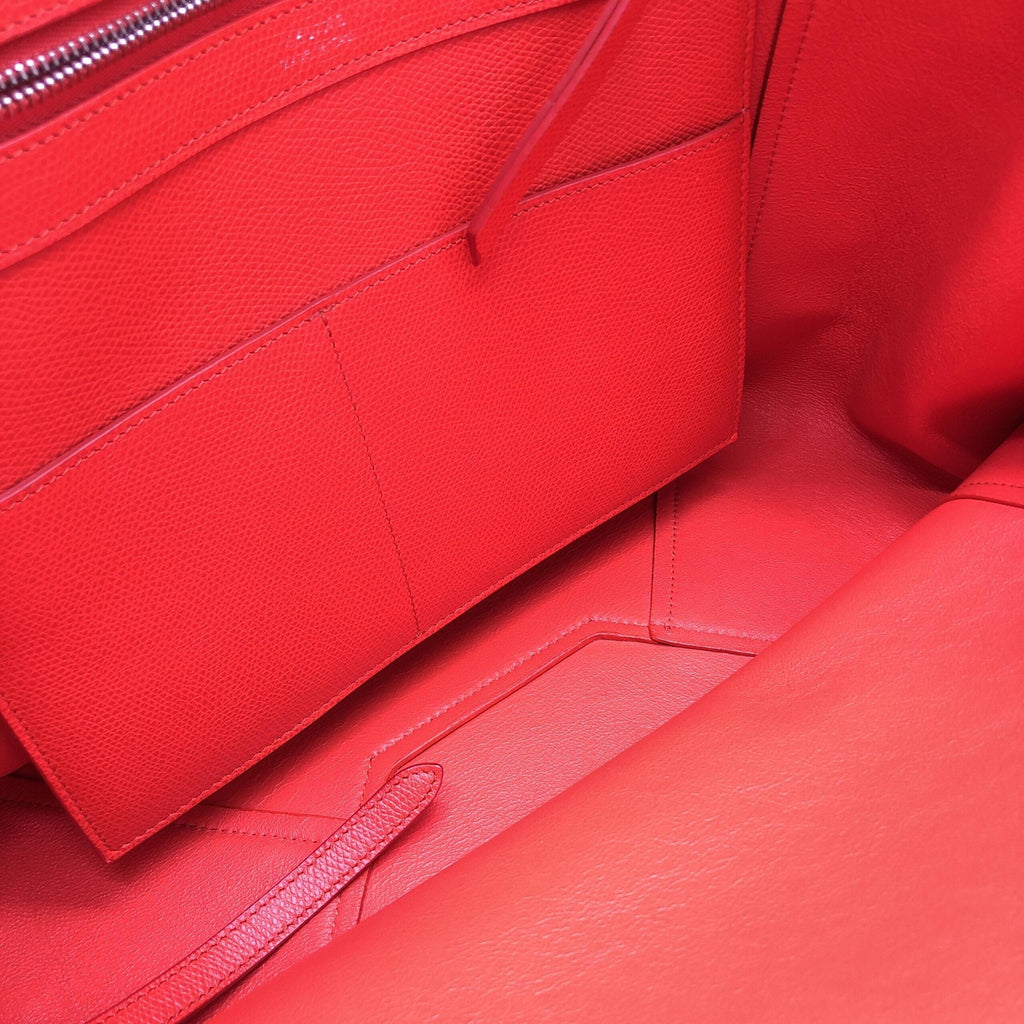 Celine Cabas Phantom Red Pebbled Leather Tote Bag