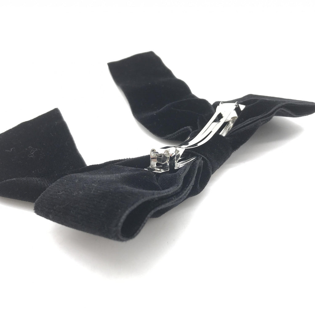 Chanel Black Velvet Bow Hair Accessory
