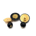 Chanel Matelasse Coco Mark Black Plastic Cufflinks