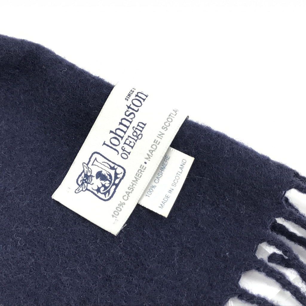 Johnstons of elgin Navy Blue Soft Wool Scarf
