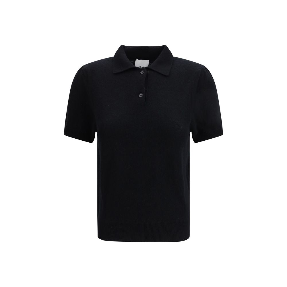 Allude Black Cashmere Polo Shirt