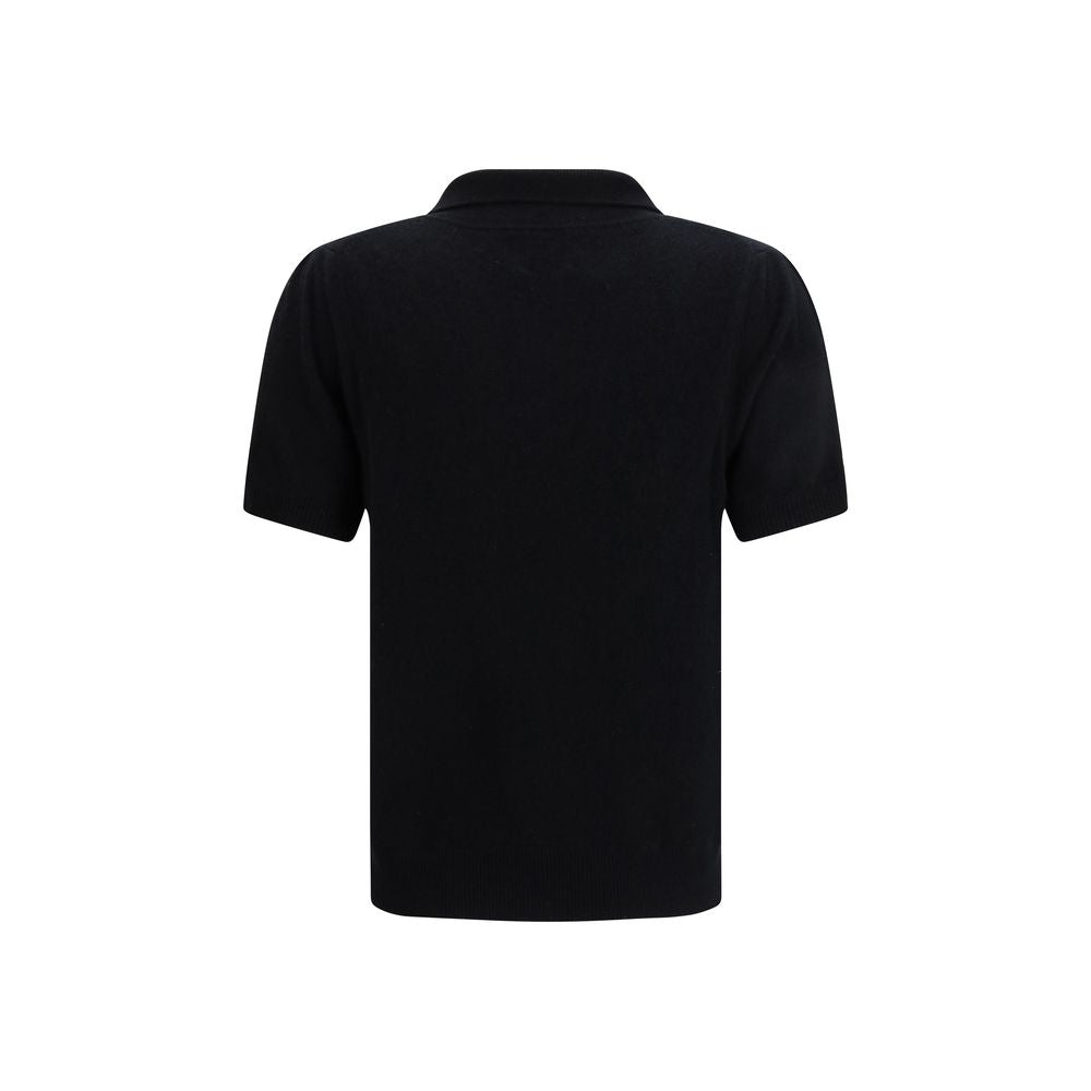 Allude Black Cashmere Polo Shirt