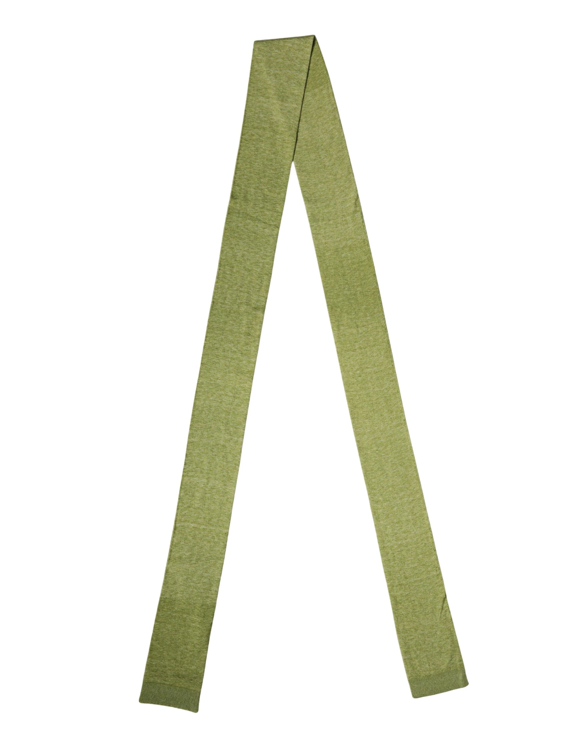Dolce & Gabbana Green Cashmere Knitted Neck Foulard 280cm x11cm Men Scarf
