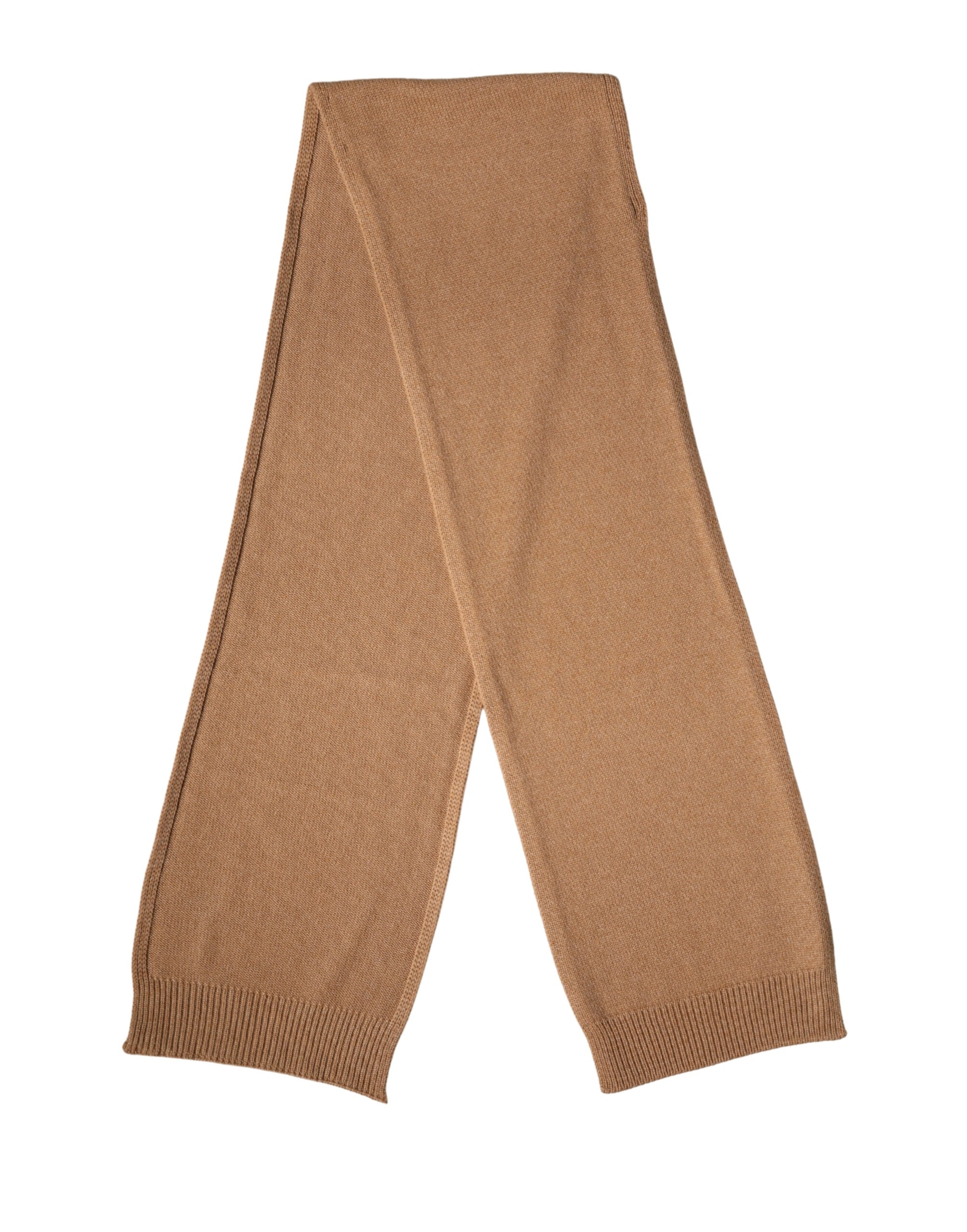 Dolce & Gabbana Brown Cashmere Knitted Foulard 207cm x 29cm Men Scarf