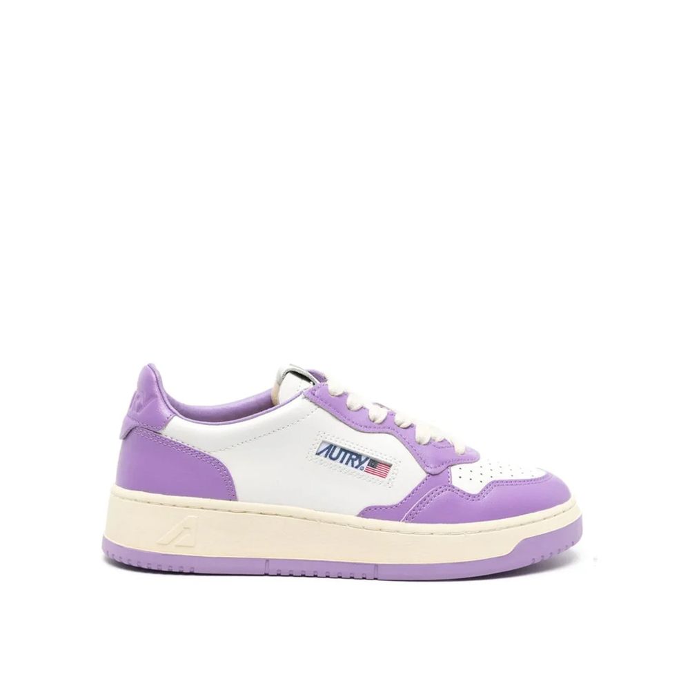 Autry Purple Leather Low Top Sneakers