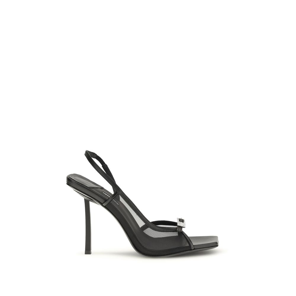 LE SILLA Black Calf Leather Bos Taurus Stiletto Heel Sandals LE SILLA