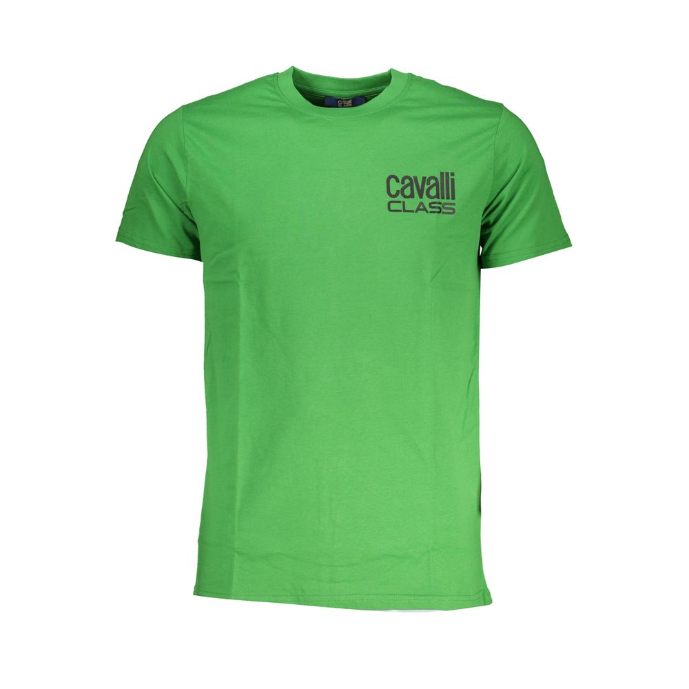 Cavalli Class Verde Cotton Men T-Shirt Cavalli Class