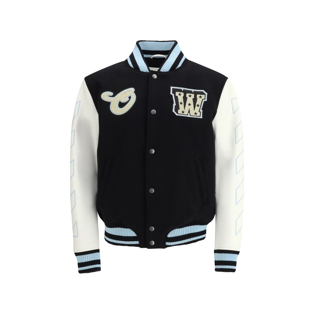 Off-White Black Wool Oves Aries Bomber