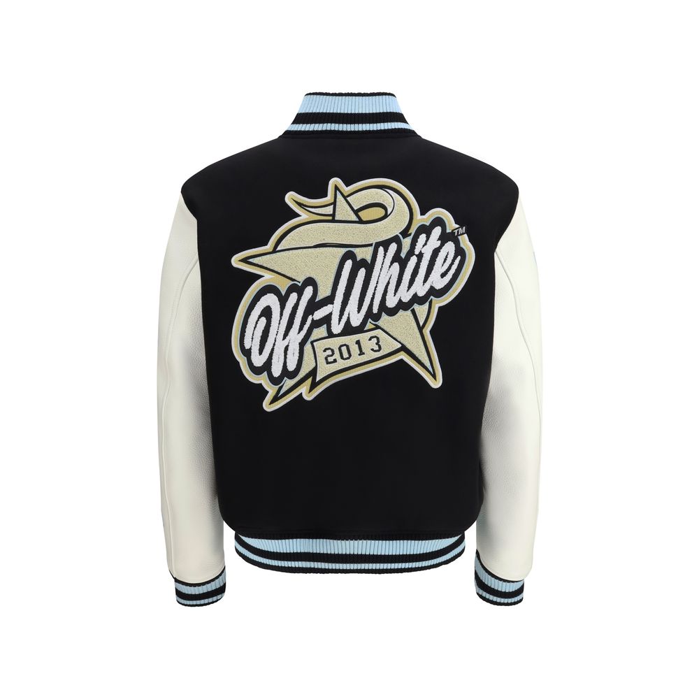 Off-White Black Wool Oves Aries Bomber
