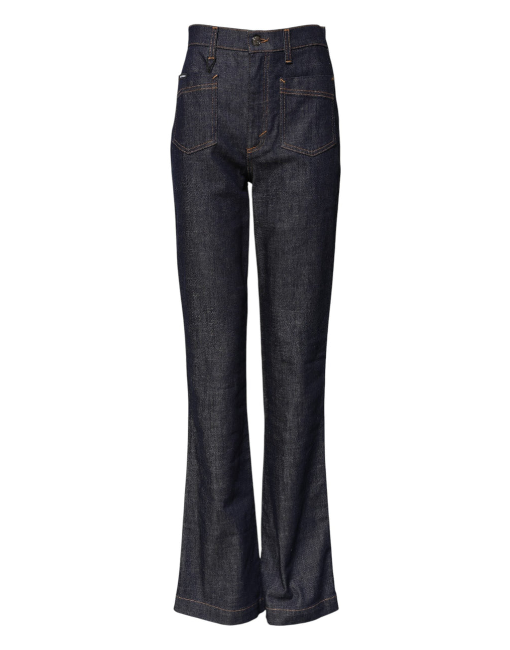 Dolce & Gabbana Dark Blue Cotton Flared Wide Leg Denim Jeans Dolce & Gabbana