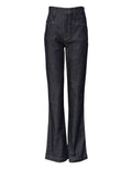 Dolce & Gabbana Dark Blue Cotton Flared Wide Leg Denim Jeans Dolce & Gabbana