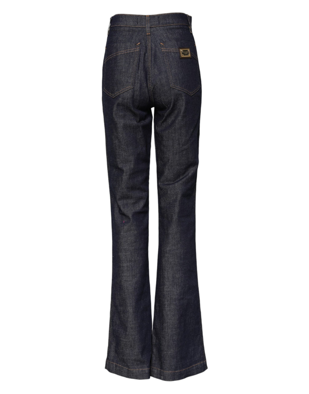 Dolce & Gabbana Dark Blue Cotton Flared Wide Leg Denim Jeans Dolce & Gabbana