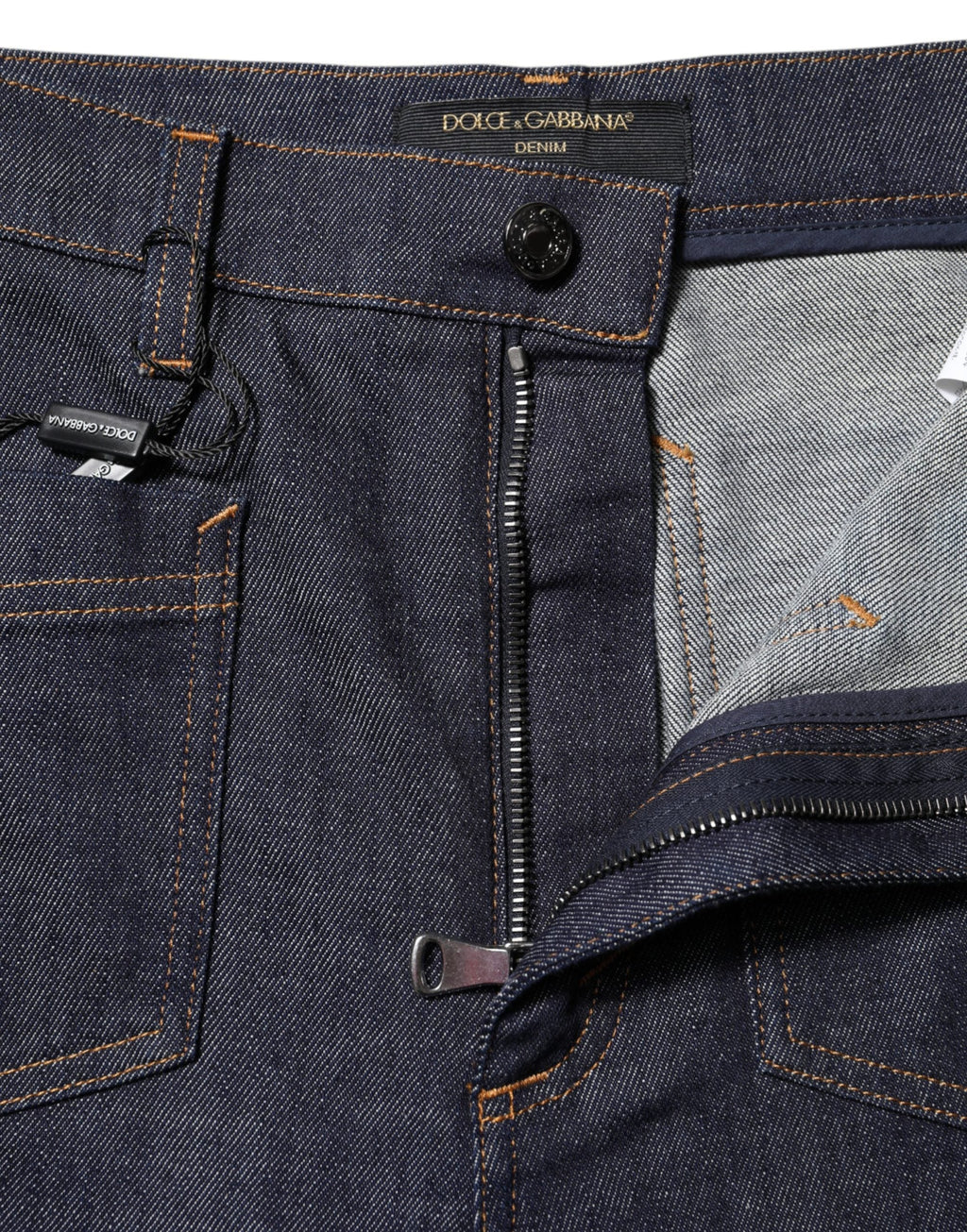 Dolce & Gabbana Dark Blue Cotton Flared Wide Leg Denim Jeans Dolce & Gabbana