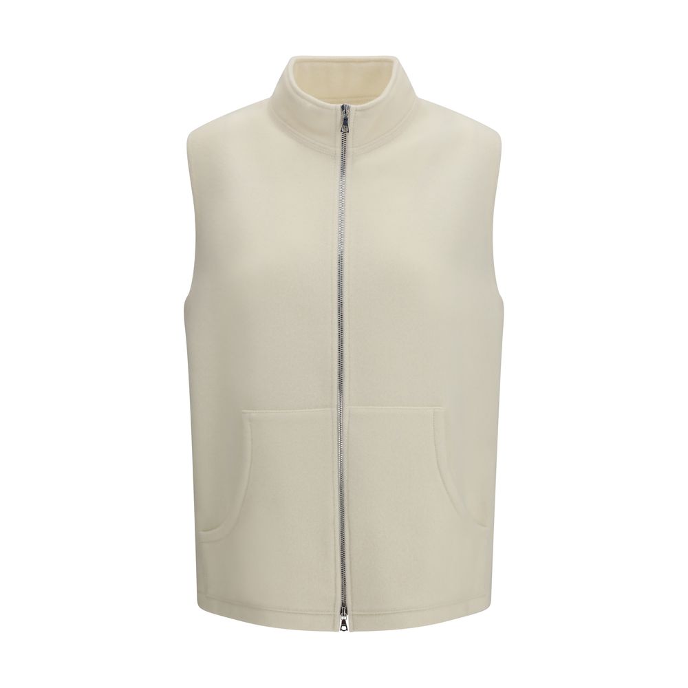 RIER Beige Wool Oves Aries Sleeveless Jacket
