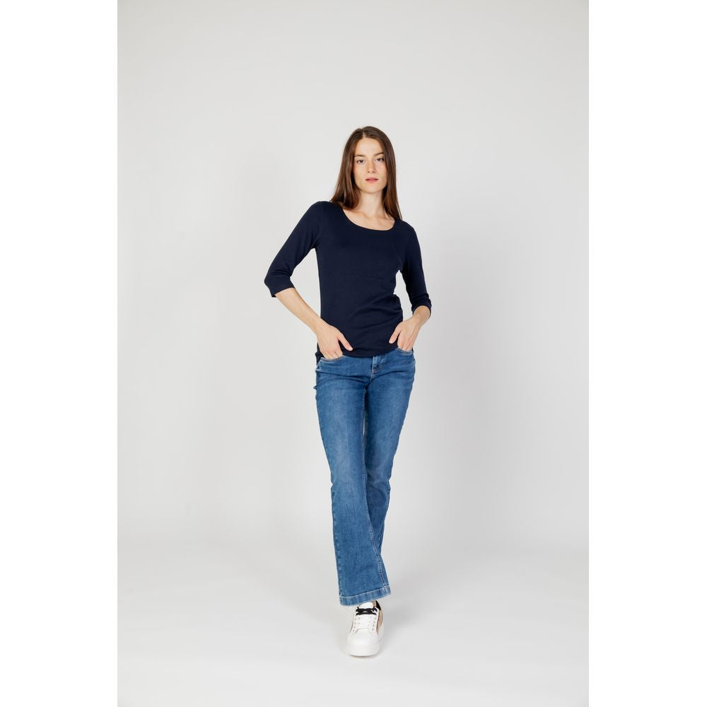 Street One Blue Cotton Long Sleeve T-Shirt