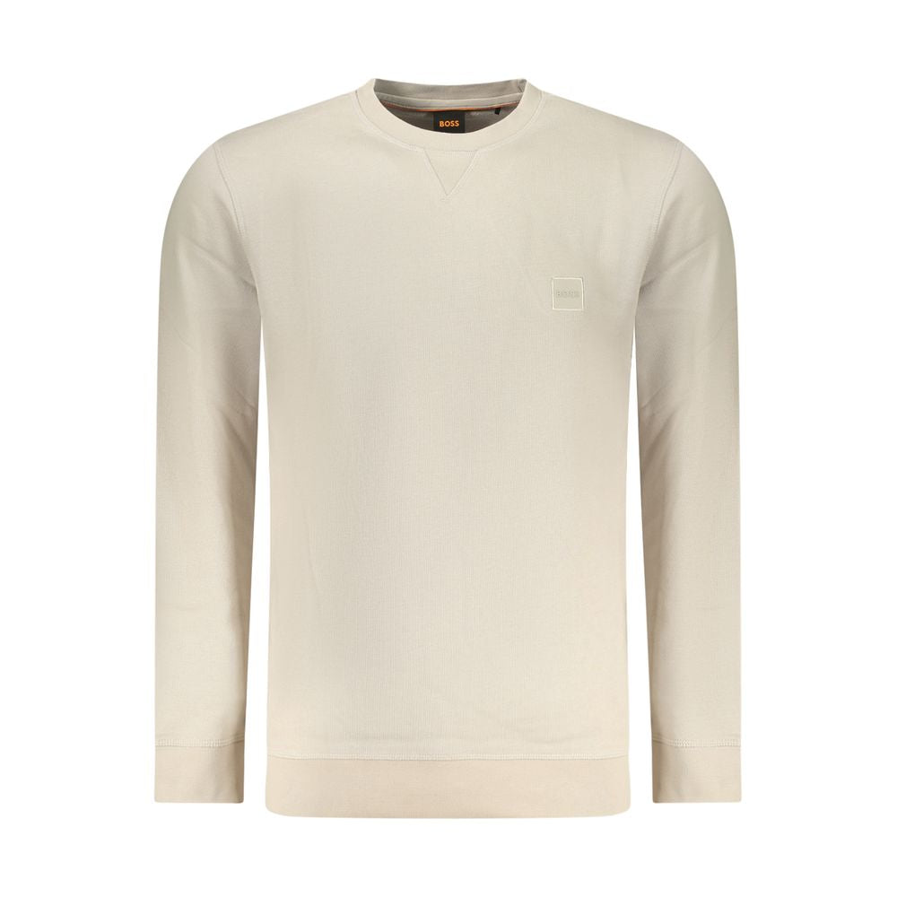 Hugo Boss Beige Cotton Men Sweatshirt Hugo Boss
