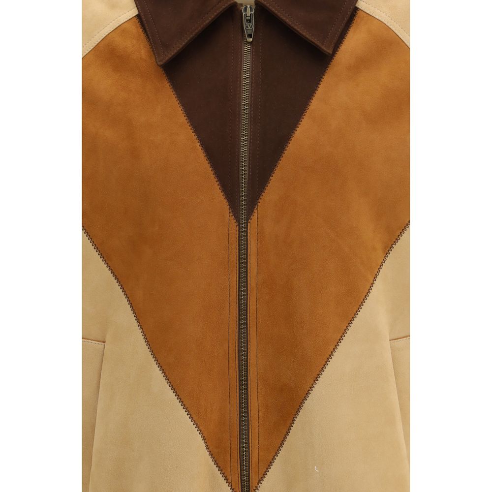Valentino Garavani Brown Goatskin Biker Jacket