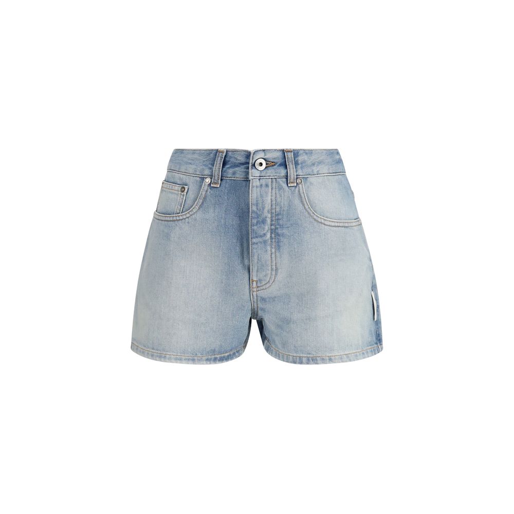 Off-White Blue Cotton Bermuda Shorts