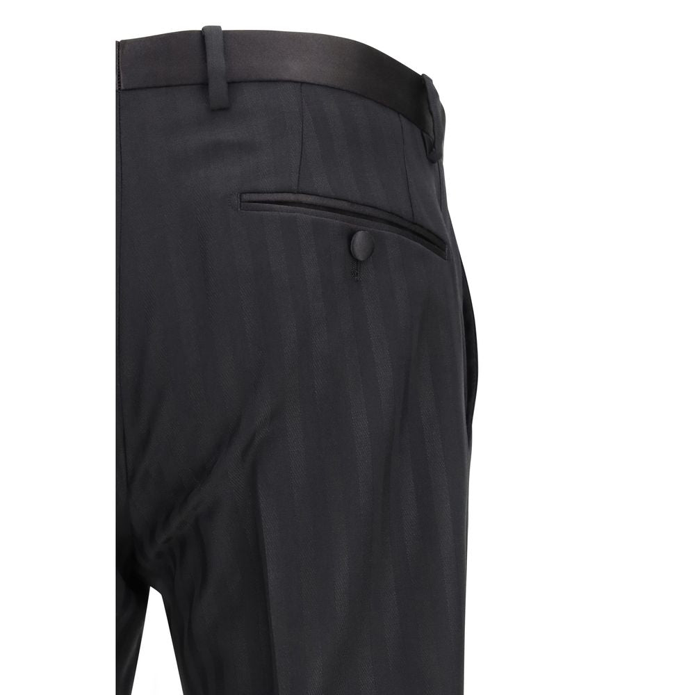 Dolce & Gabbana Black Wool Oves Aries Dress Pants