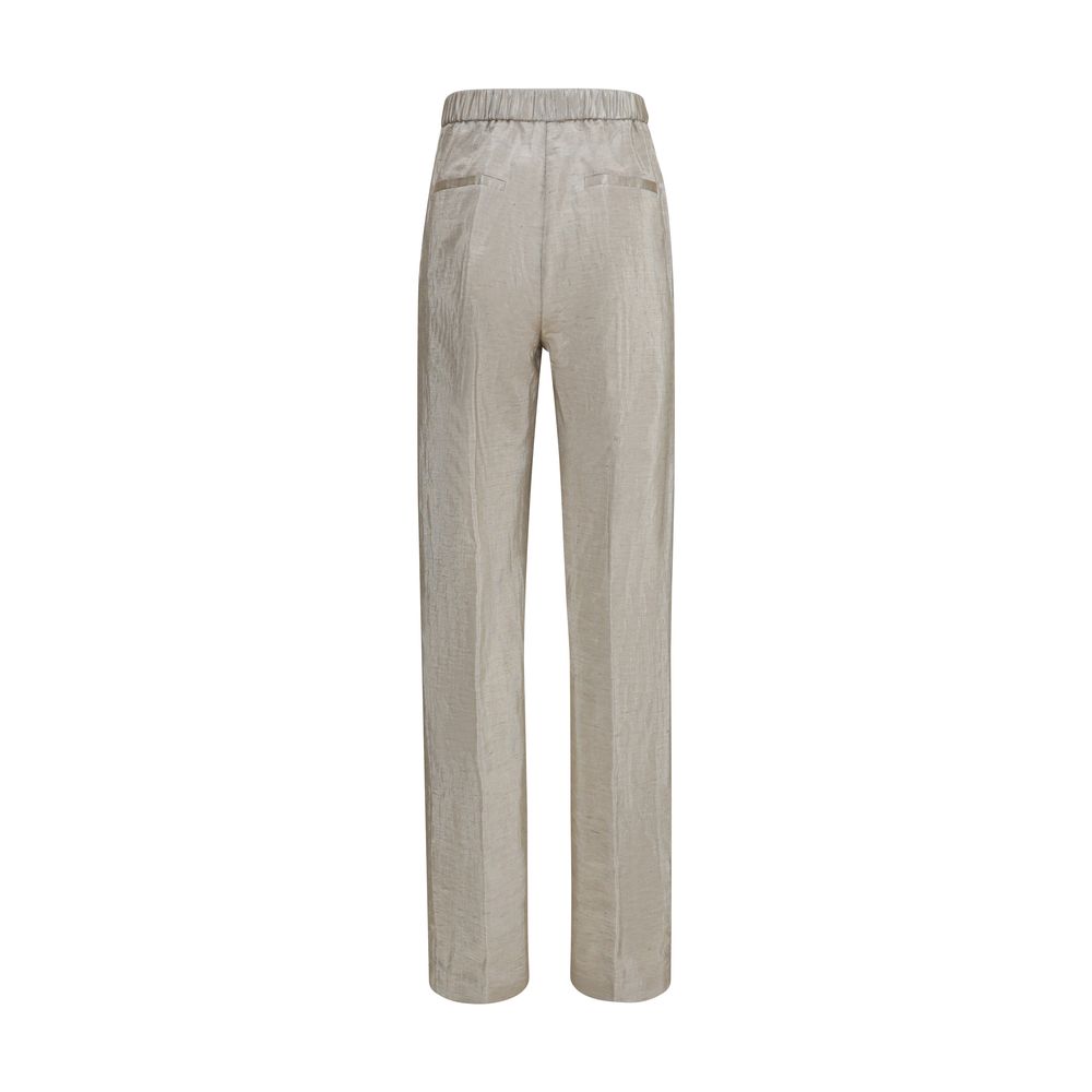 Forte_Forte Silver Polyester Casual Pants