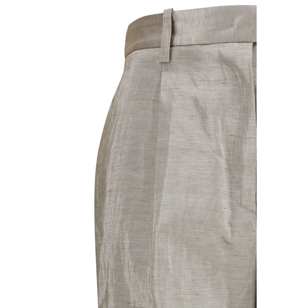 Forte_Forte Silver Polyester Casual Pants
