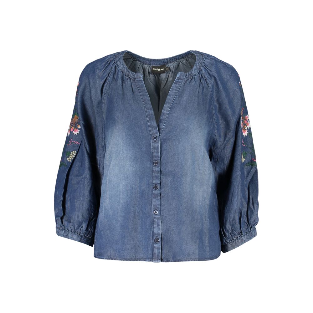 Desigual Blue Lyocell Women's Shirt Desigual