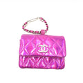Chanel Iridescent Pink Quilted Leather Pouch